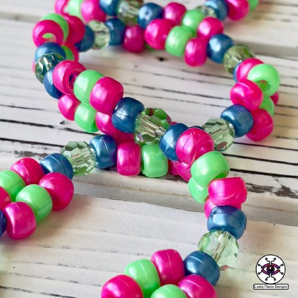 Venusaur Rainbow Perler Necklace - Picture 3 of 5